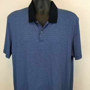 Calvin Klein Men's Blue Thin Stripe Golf Polo XL